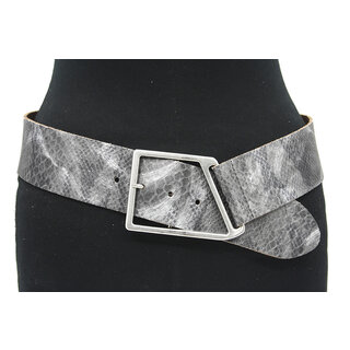 Thimbly Belts Dames brede afhangriem grijs slang