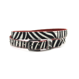 A-Zone Dames riem wit/zwart met zebraprint