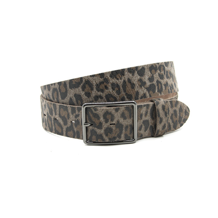 A-Zone Dames riem taupe/ bruin/zwart luipaard