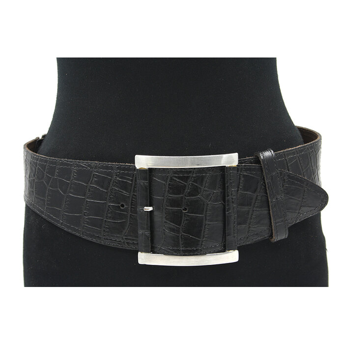A-Zone Dames afhangriem zwart croco