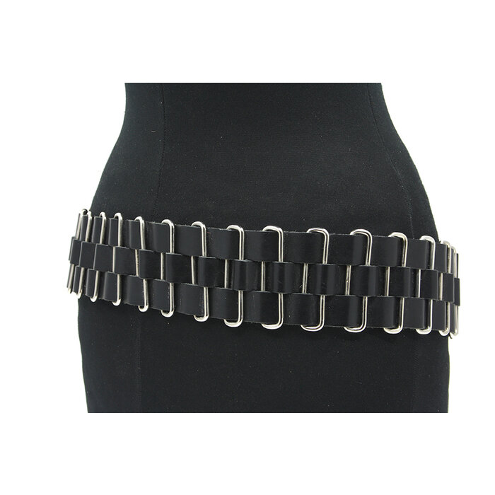 A-Zone Dames zwarte heupriem met vlechtwerk