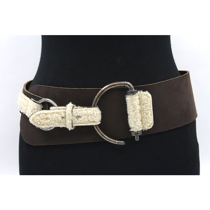 A-Zone Dames afhangceintuur bruin suede