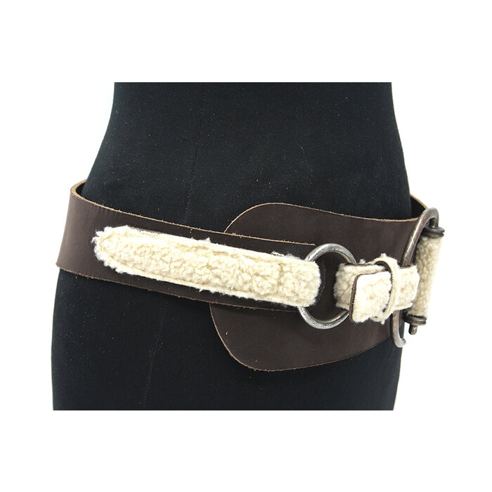 A-Zone Dames afhangceintuur bruin suede