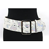 A-Zone Dames riem wit hair-on met zilver