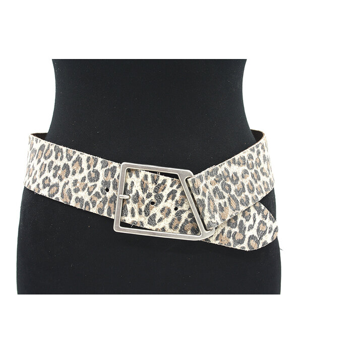 Thimbly Belts Dames brede afhangriem leopard look