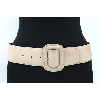 A-Zone Dames leren tailleriem beige