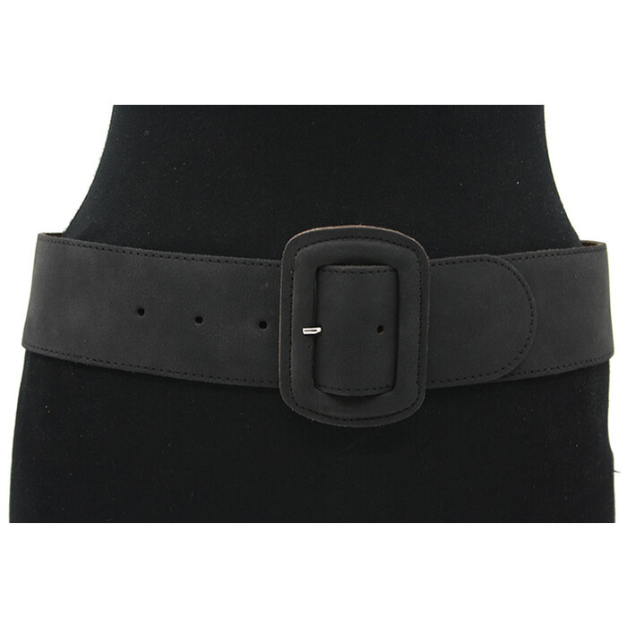 A-Zone Dames leren tailleriem zwart