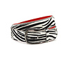 A-Zone Dames riem hair-on zebra print wit/zwart