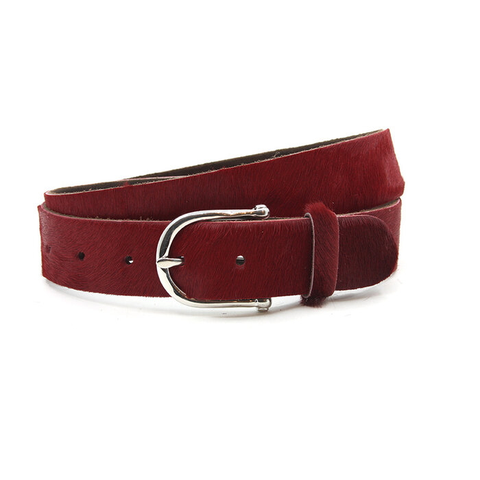 JV Belts Dames riem rood hair-on