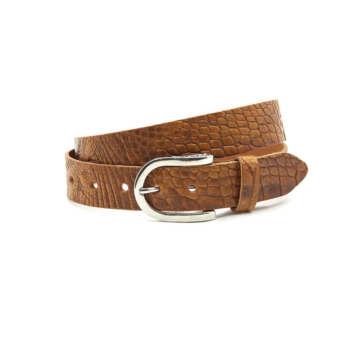 JV Belts Dames/heren riem cognac croco