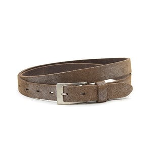 JV Belts Dames riem taupe met zilverglans