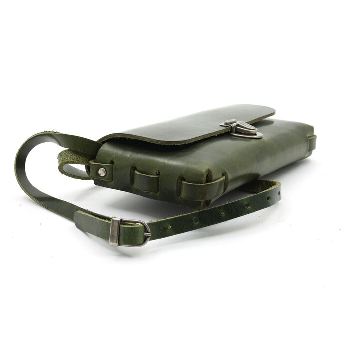 A-Zone Handgemaakt leren tasje groen