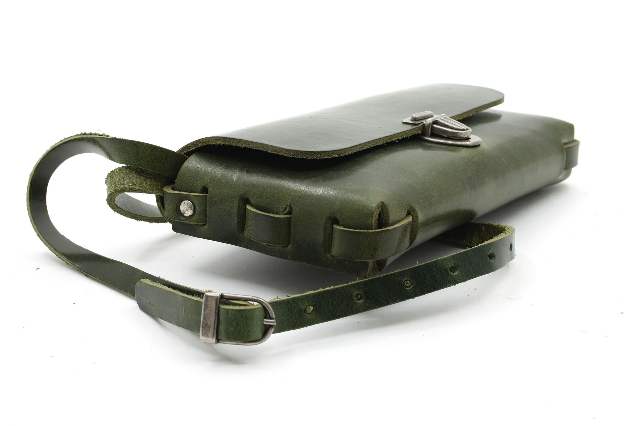 A-Zone Handgemaakt leren tasje groen