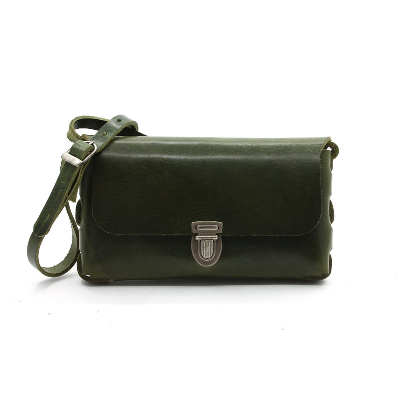 A-Zone Handgemaakt leren tasje groen