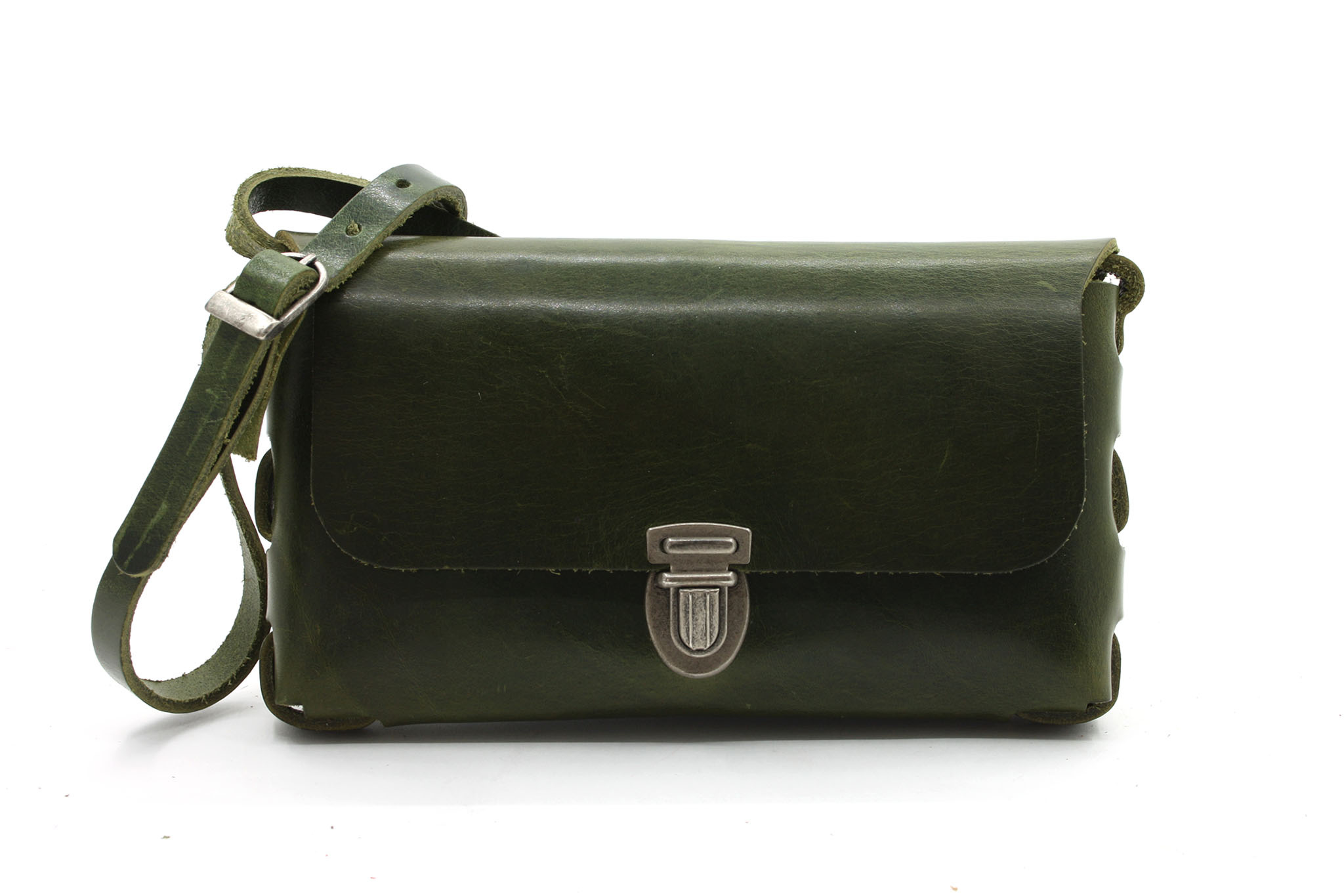 A-Zone Handgemaakt leren tasje groen