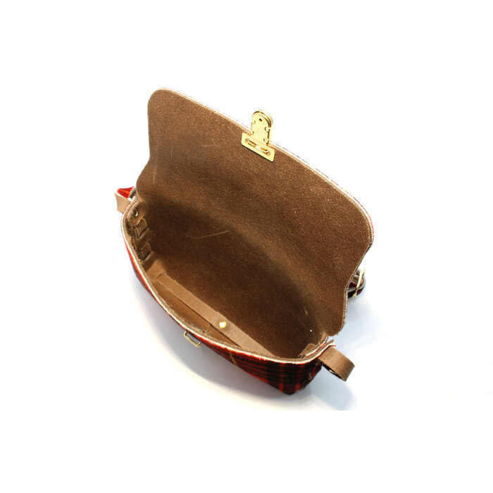 A-Zone Handgemaakt leren tasje met ruit motief