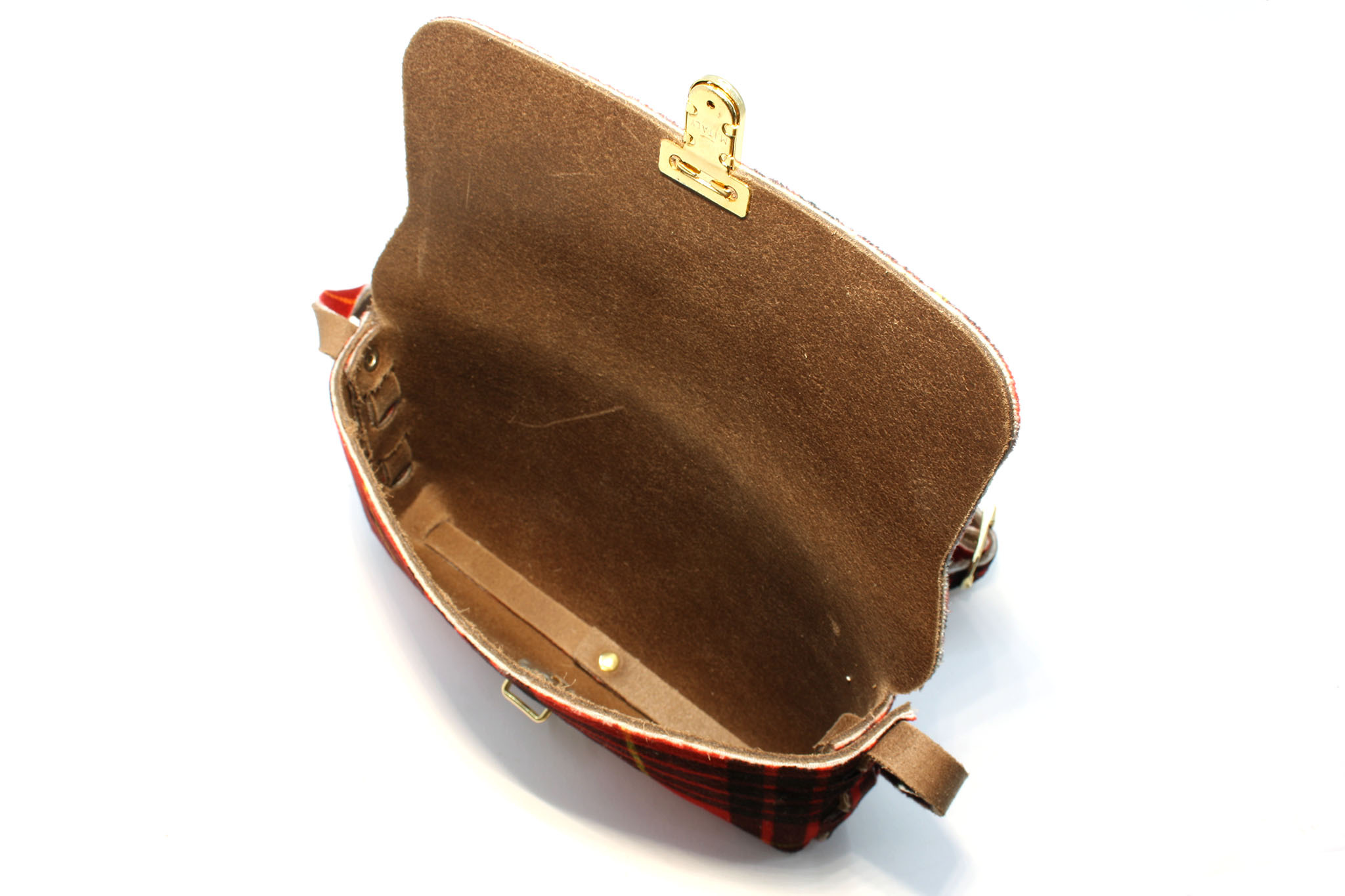 A-Zone Handgemaakt leren tasje met ruit motief