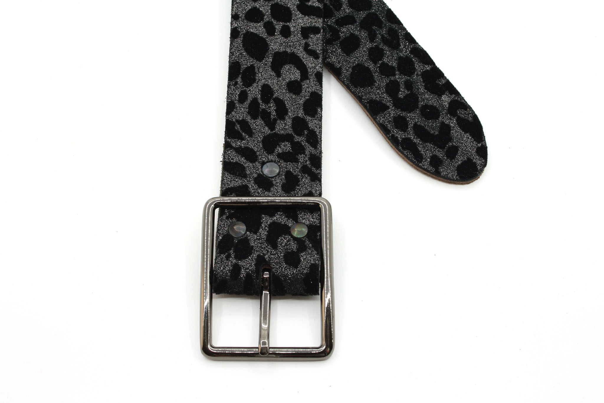 A-Zone Handgemaakt leren tasje met luipaard print fluweel