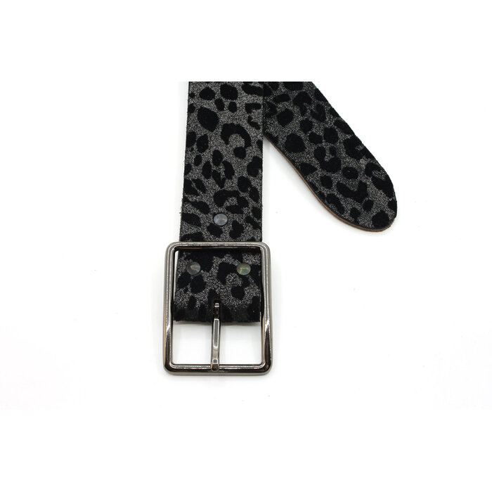 A-Zone Dames riem met luipaard print fluweel