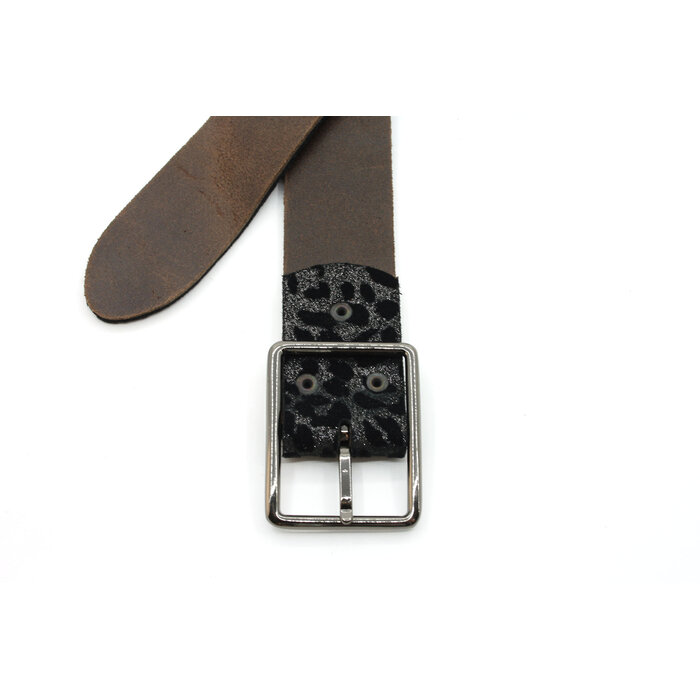 A-Zone Dames riem met luipaard print fluweel