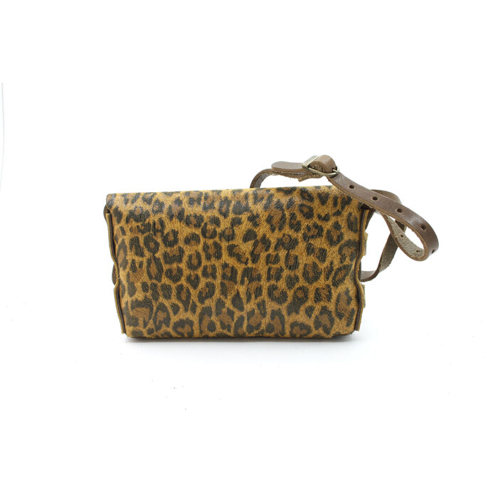 A-Zone Handgemaakt leren tasje met luipaard print