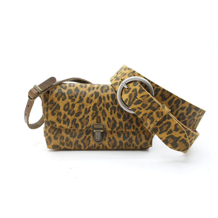 A-Zone Dames riem met luipaard print