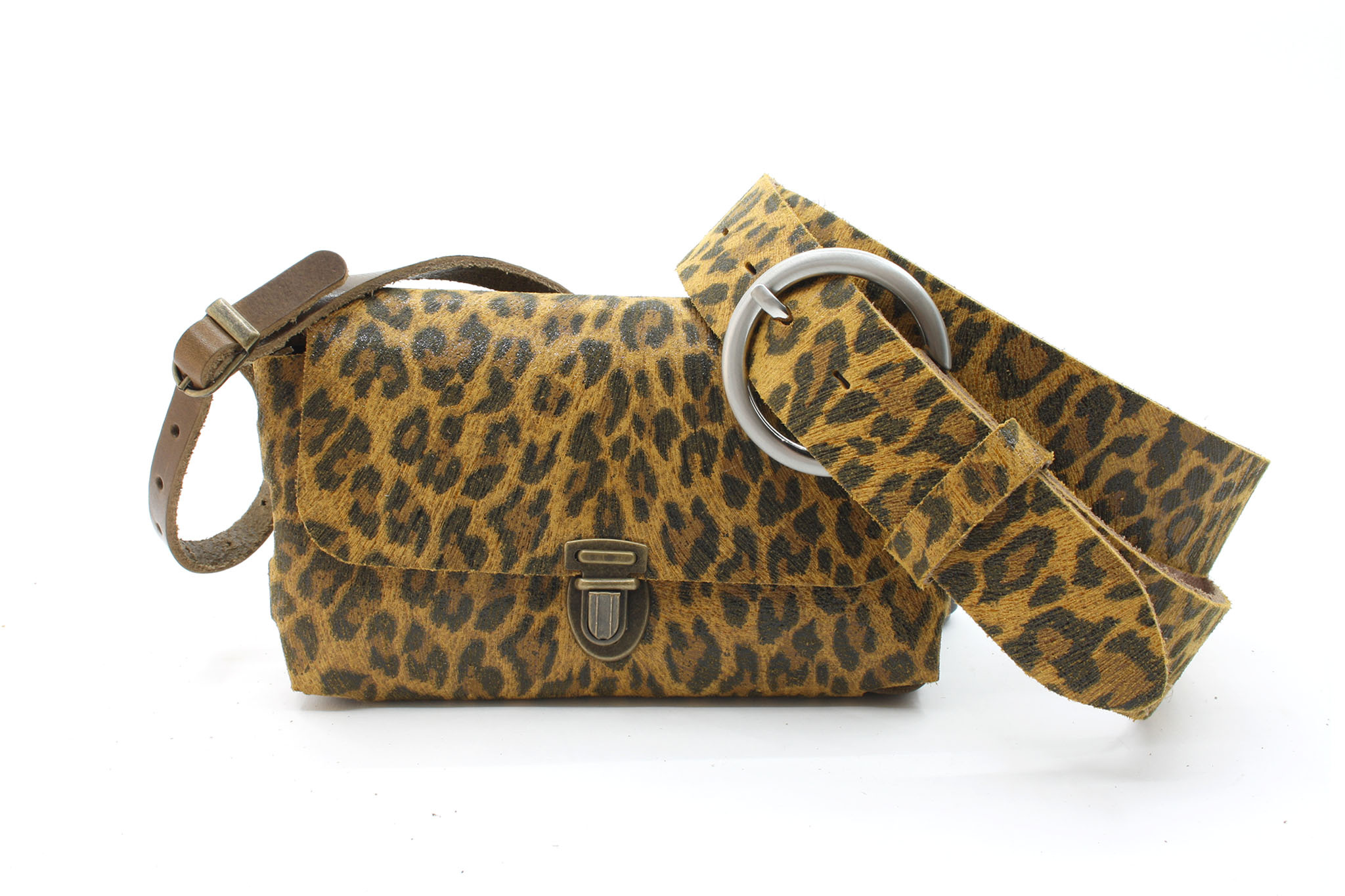 A-Zone Dames riem met luipaard print