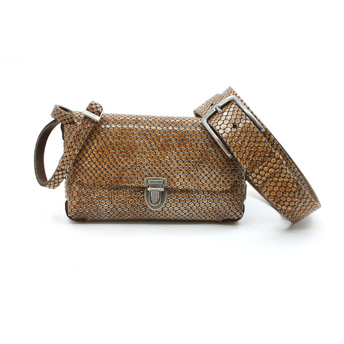 A-Zone Handgemaakt  leren tasje fantasie print