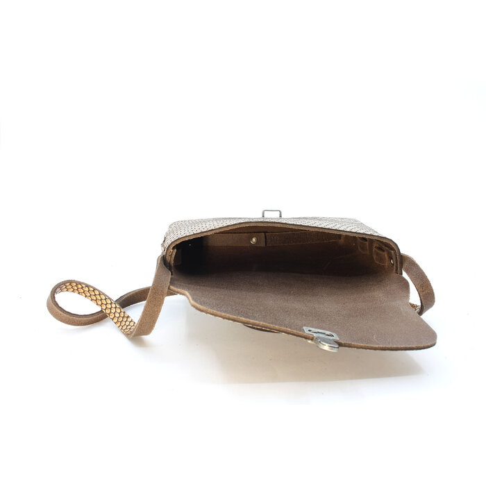 A-Zone Handgemaakt  leren tasje fantasie print