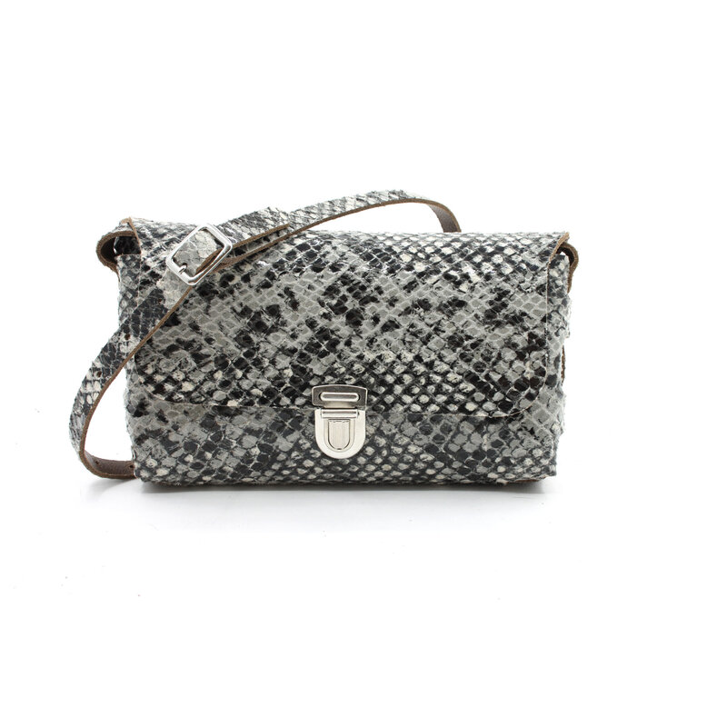 A-Zone Handgemaakt leren tasje slangen print