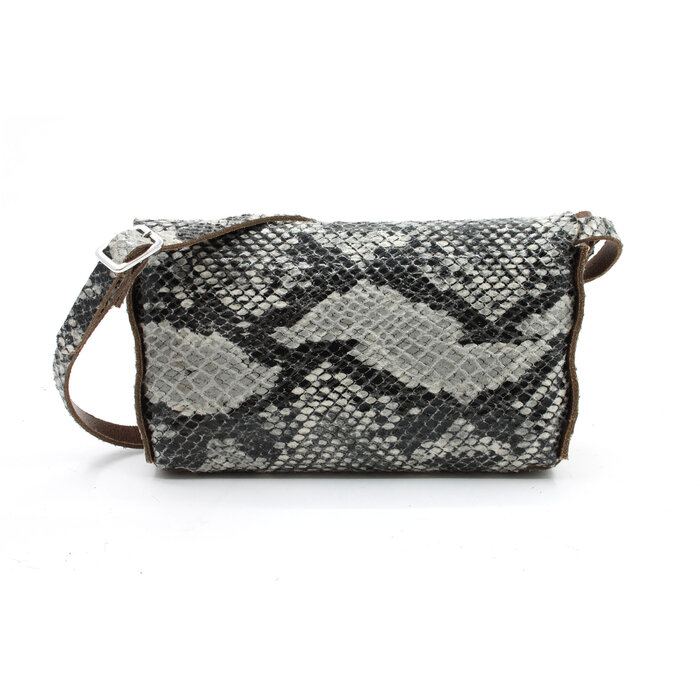 A-Zone Handgemaakt leren tasje slangen print