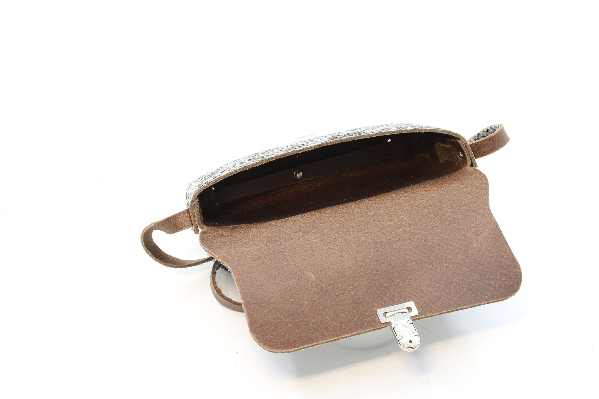 A-Zone Handgemaakt leren tasje slangen print