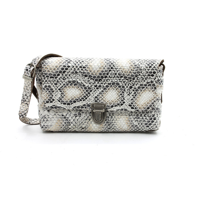 A-Zone Handgemaakt leren tasje croco print