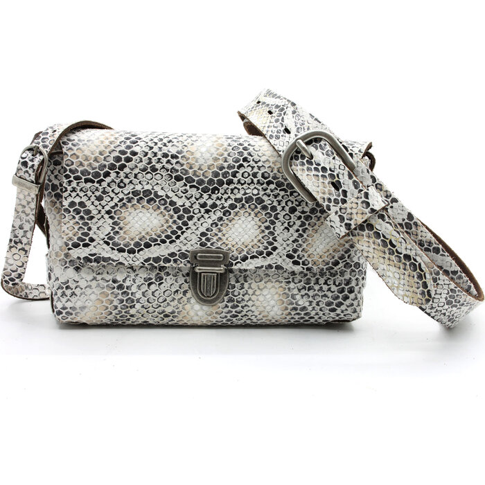 A-Zone Handgemaakt leren tasje croco print