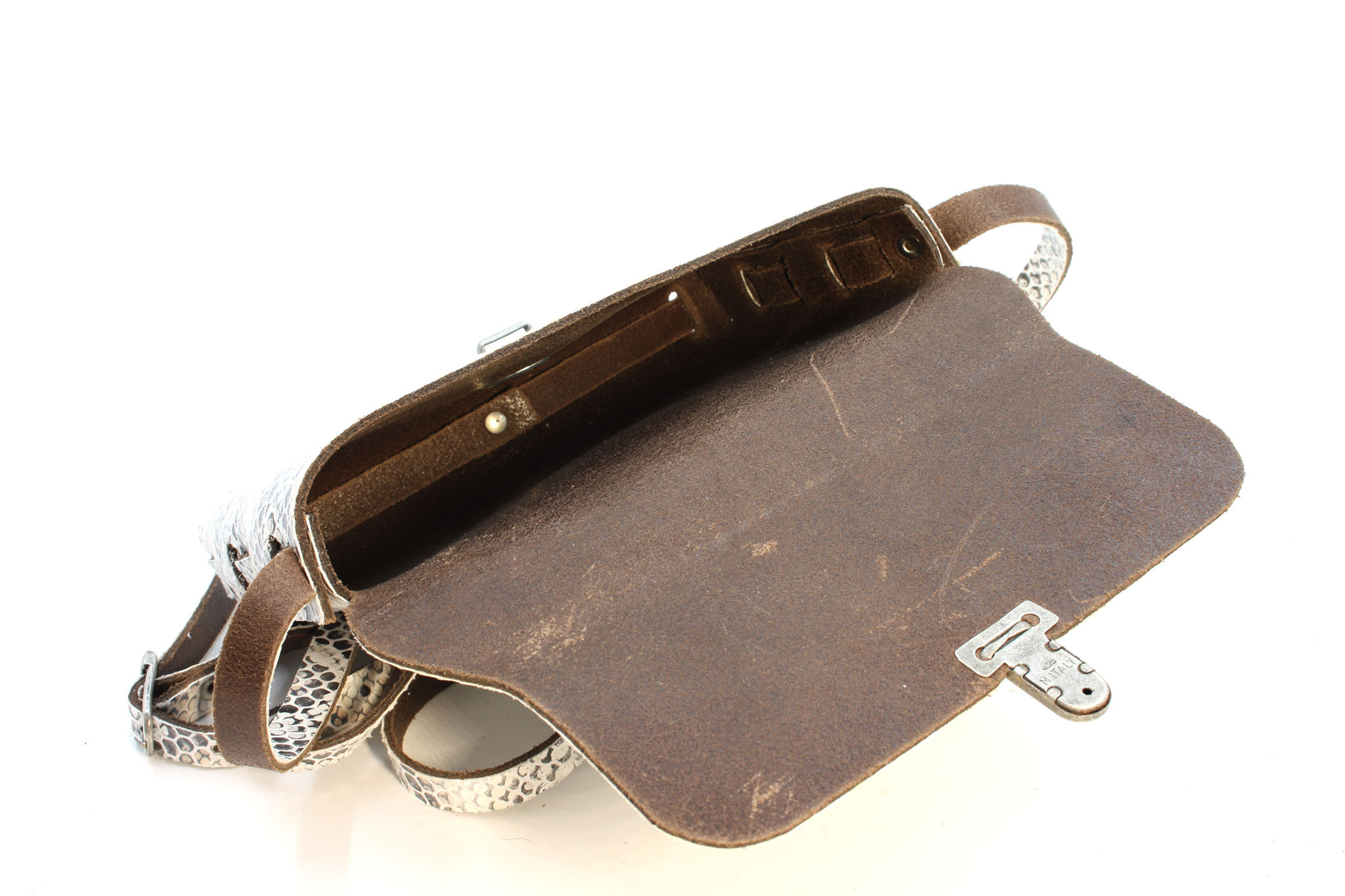 A-Zone Handgemaakt leren tasje croco print