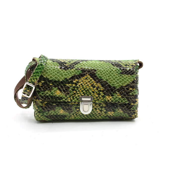 A-Zone Handgemaakt leren tasje croco print