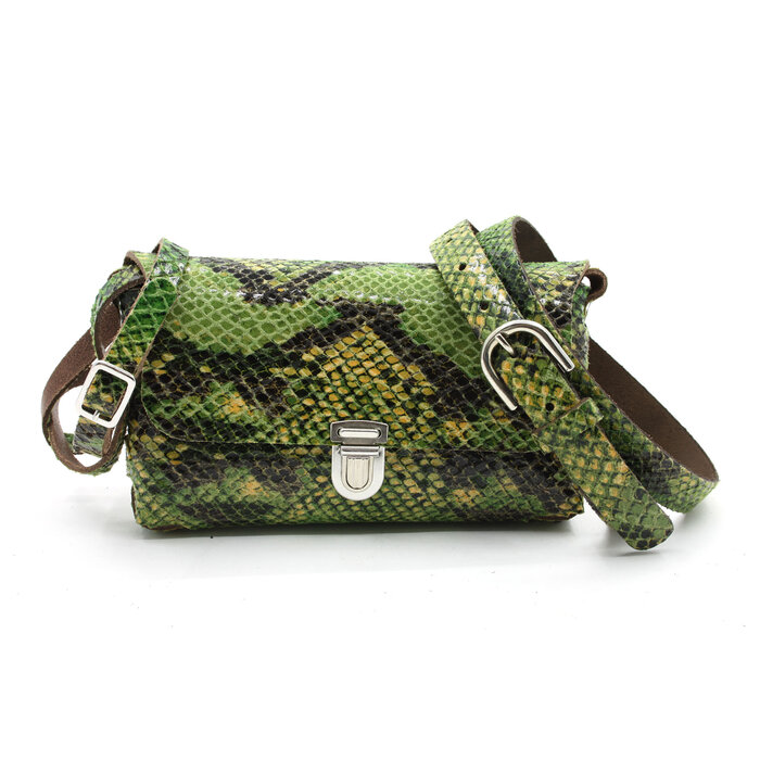 A-Zone Handgemaakt leren tasje croco print