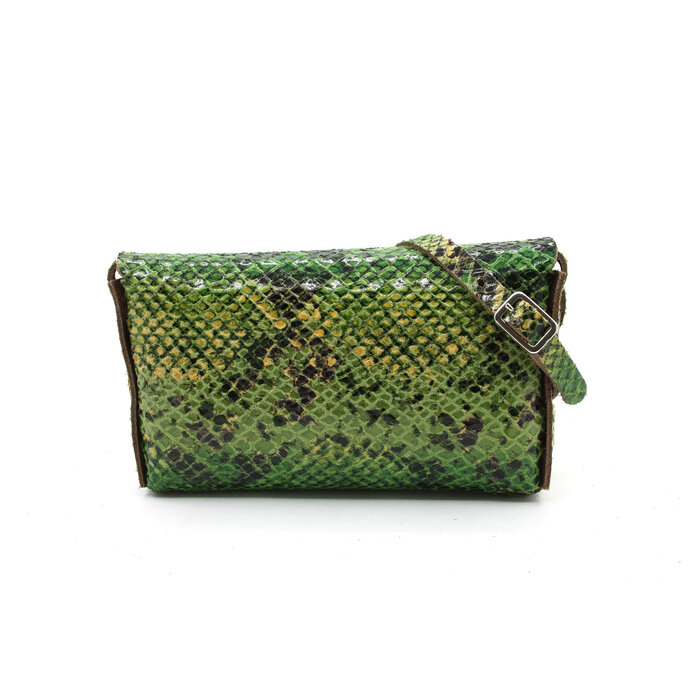 A-Zone Handgemaakt leren tasje croco print