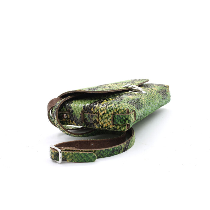 A-Zone Handgemaakt leren tasje croco print