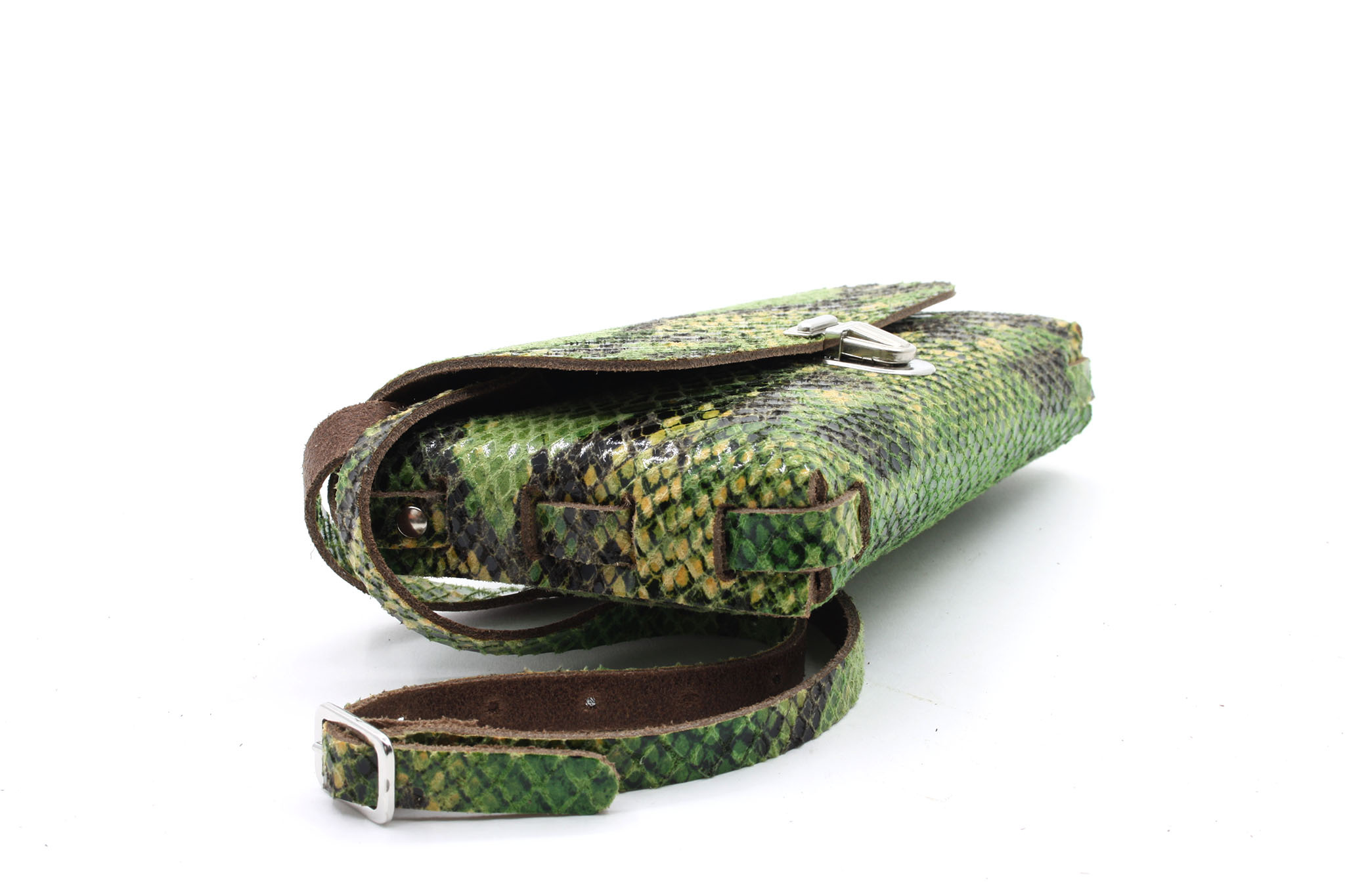 A-Zone Handgemaakt leren tasje croco print