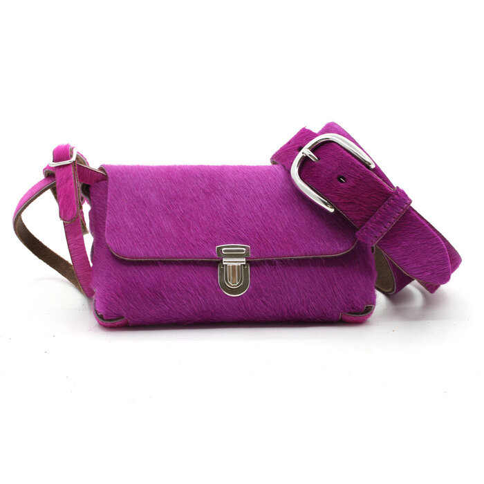 A-Zone Dames riem hair-on purper