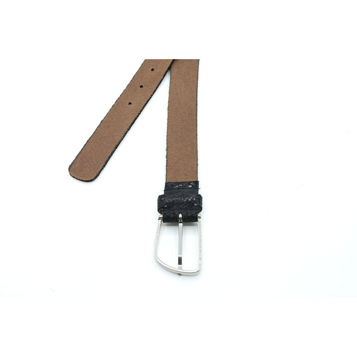 A-Zone Dames riem zwart met croco print