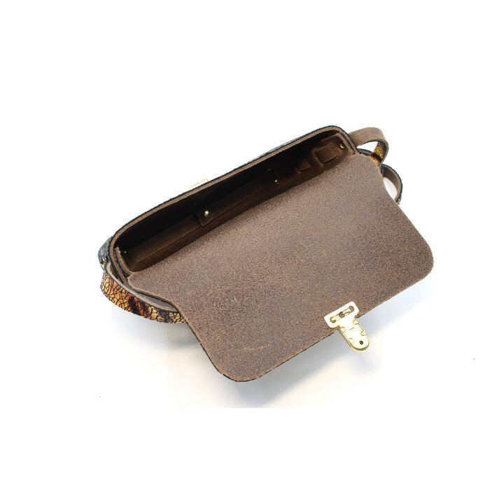 A-Zone Handgemaakt leren tasje fantasie print