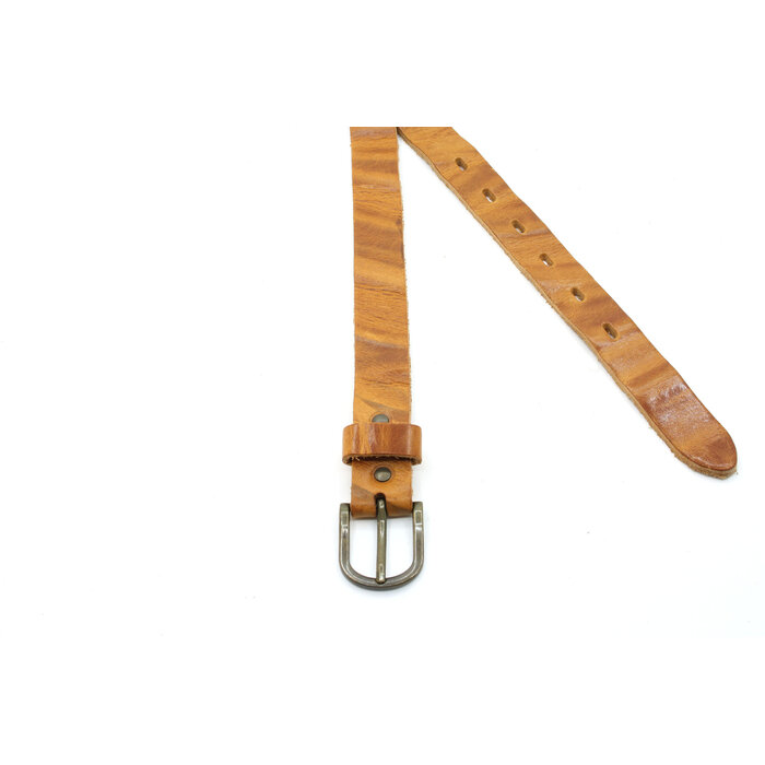 A-Zone Dames riempje cognac wave (golvend) leer