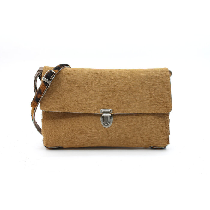 A-Zone Dames riem hair-on camel