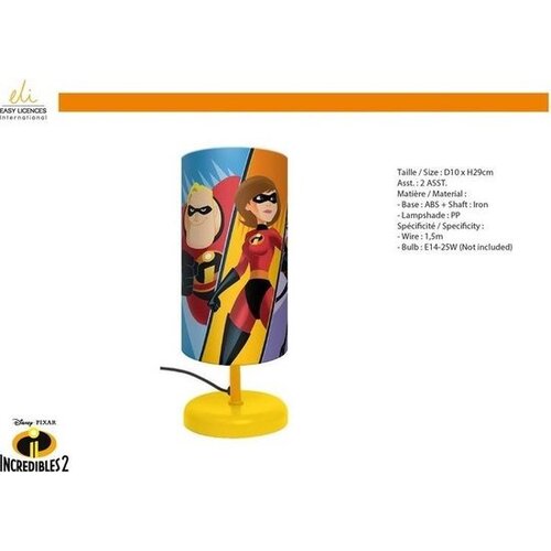 Disney - Incredibles 2 - Nachtlampje kinderen - Geel - 29cm Disney - Incredibles 2 - Nachtlampje kinderen - Geel - 29cm