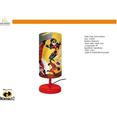 Disney - Incredibles 2 - Nachtlampje kinderen - Rood - 29cm