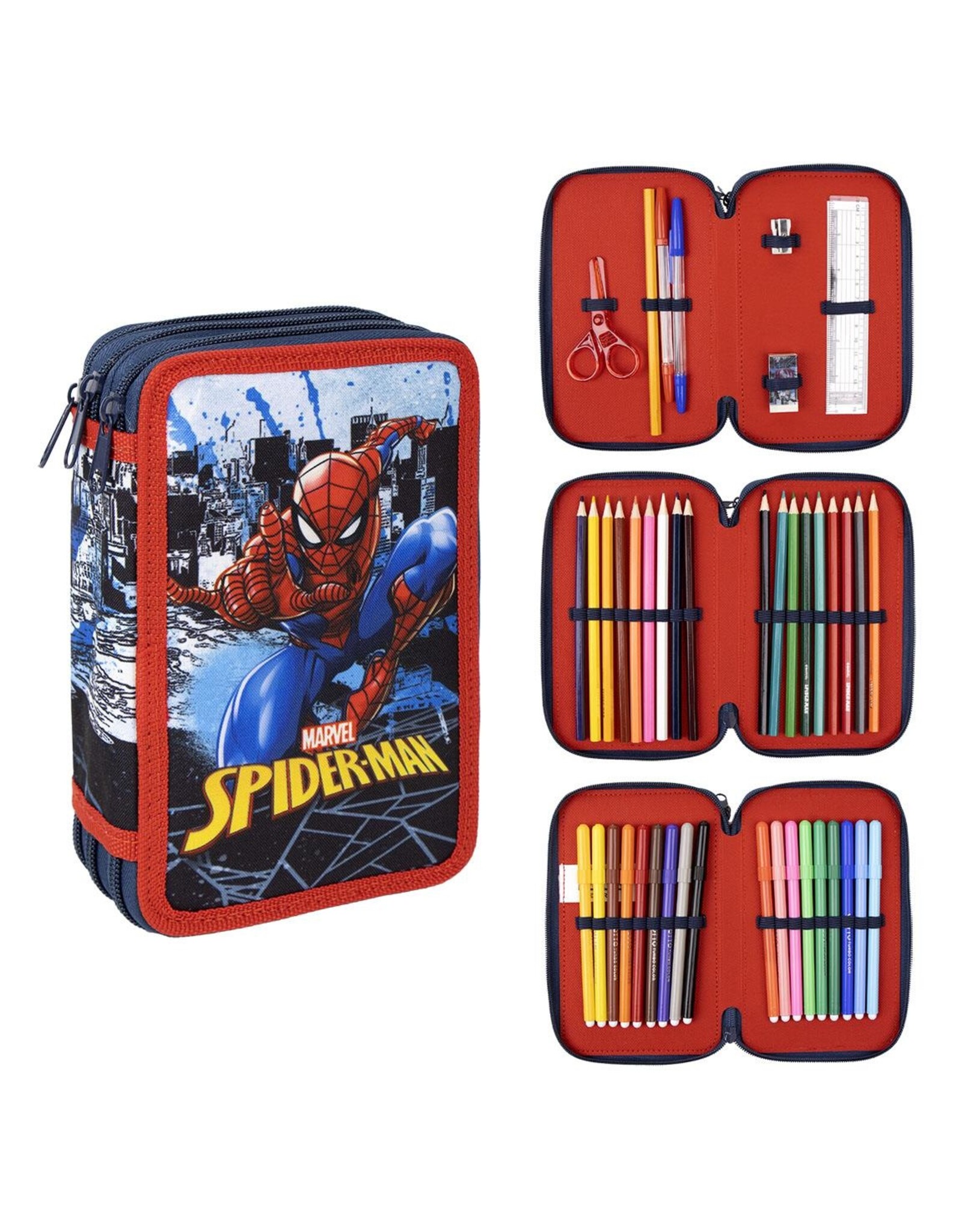 Marvel Marvel Spiderman Driedubbele Etui met Inhoud - Save the City