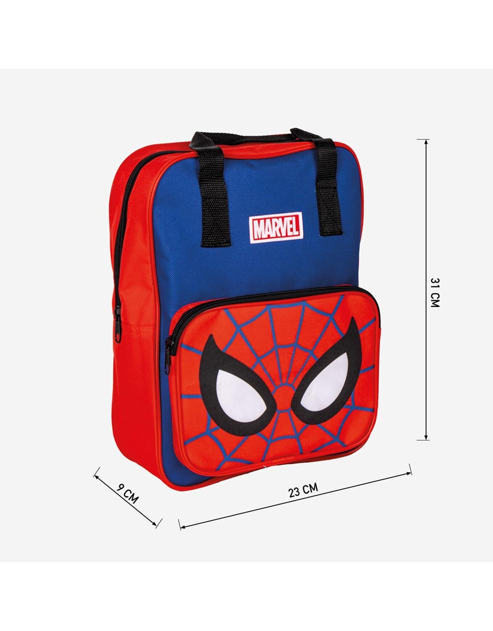 Marvel Spiderman Rugzak 2 vakken Stevig Handvat - Hoogte 31cm