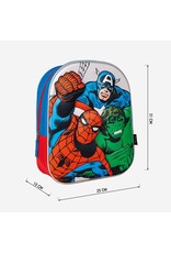 Marvel Marvel Avengers Rugzak 3D Hulk Spiderman Captain America - Hoogte 31cm